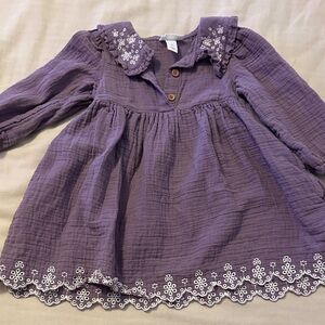 Cat & Jack Lavender Dress with White Embroidery